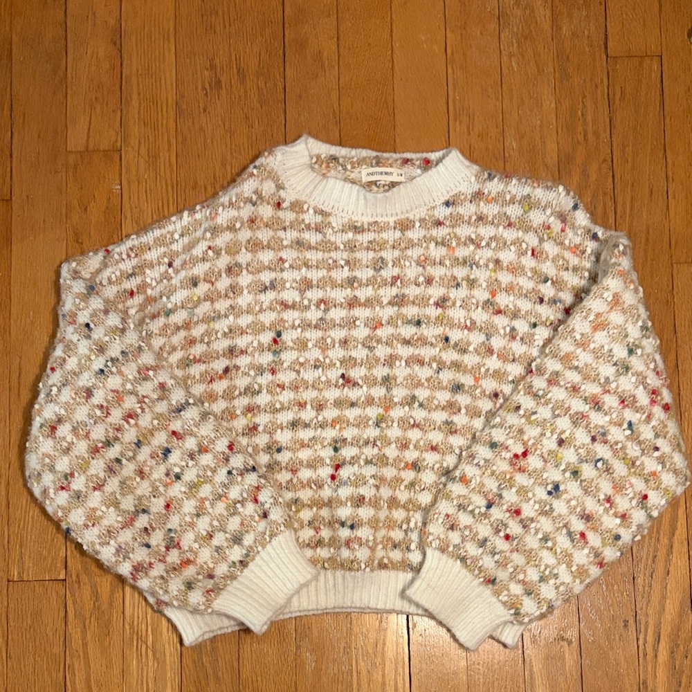 Cozy Ivory Speckled Knit Sweater - Women's